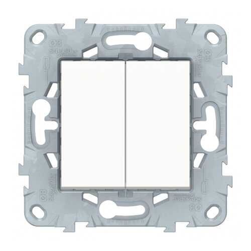 Переключатель SE Unica New Бел 2-клавишный, 2 х сх. 6, 10 AX, 250В в ОБИ