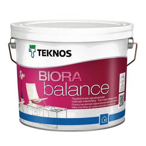 Краска интерьерная Teknos Biora Balance белая 27 л в ОБИ