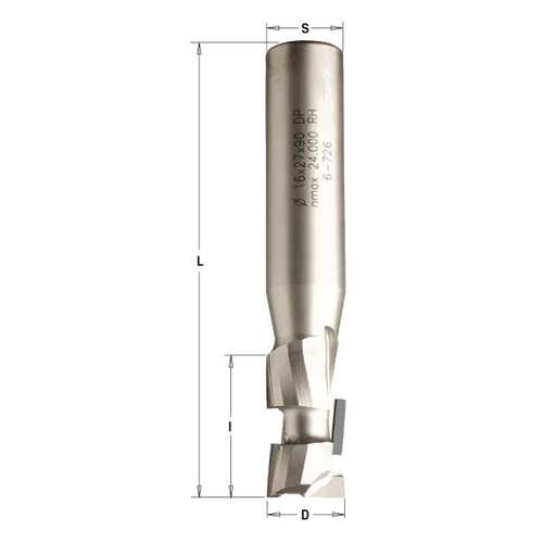 Фреза пазовая DP 12x12x40 d=12 I=27 L=75 Z=1+1 RH 140.120.61 в ОБИ