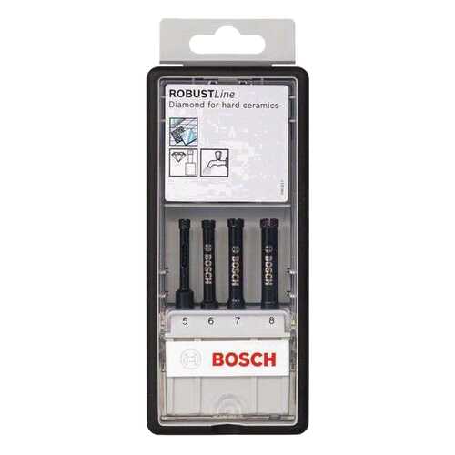 Набор алмазных сверл Bosch 5/6/7/8мм , ROBUST LINE 2607019881 в ОБИ