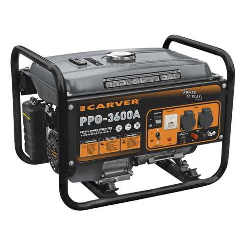 Бензиновый генератор CARVER PPG- 3600А, 220/12 В, 2.8кВт [01.020.00011] в ОБИ